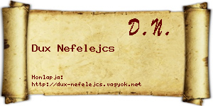 Dux Nefelejcs névjegykártya